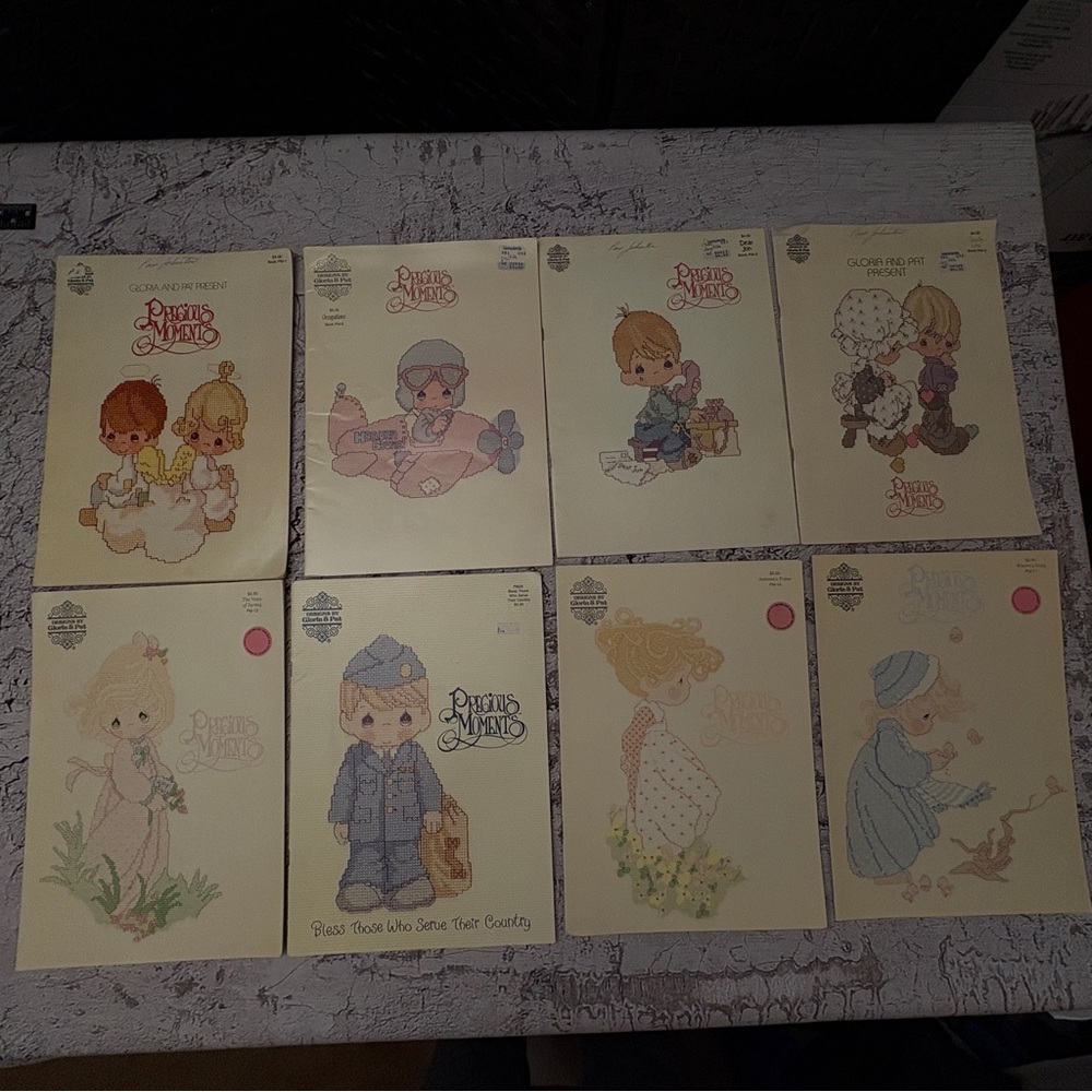 Precious Moments Counted Cross Stitch Patterns, Eight Vintage Booklets